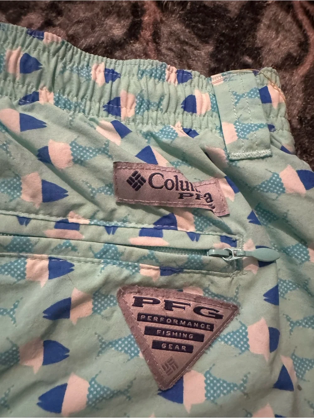 Men’s Columbia PFG XXL Omni-Shade Swim Trunks Fish Geometric Print
